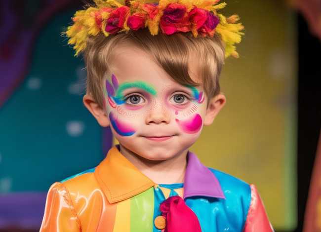 儿童表演妆容男；儿童表演妆容男孩