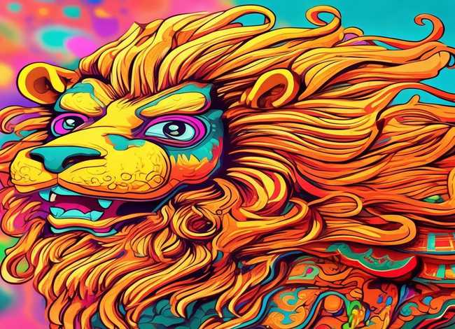 醒狮儿童画；醒狮吊坠儿童画