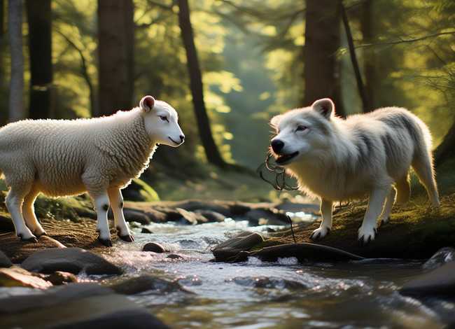 狼和小羊儿童故事音频图片；狼和小羊寓言故事音频