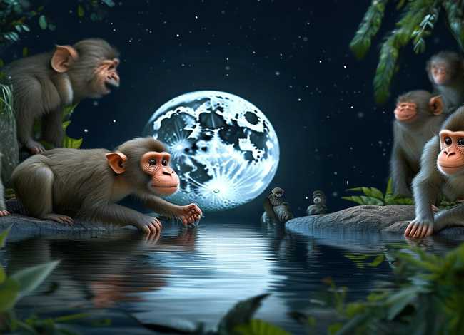 猴子捞月故事及启示 - 猴子捞月故事的启示