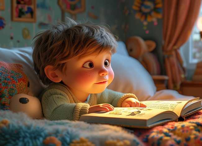 儿童睡觉听故事插画素材（幼儿睡觉听故事）