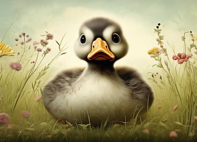 童话故事丑小鸭儿童画（童话里的丑小鸭怎么画）