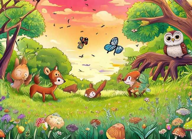 森林的故事简笔画（森林里的故事简笔画有颜色的）