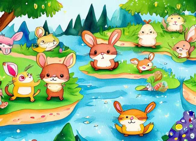 水粉插画幼儿故事情节；水粉画故事情节图片