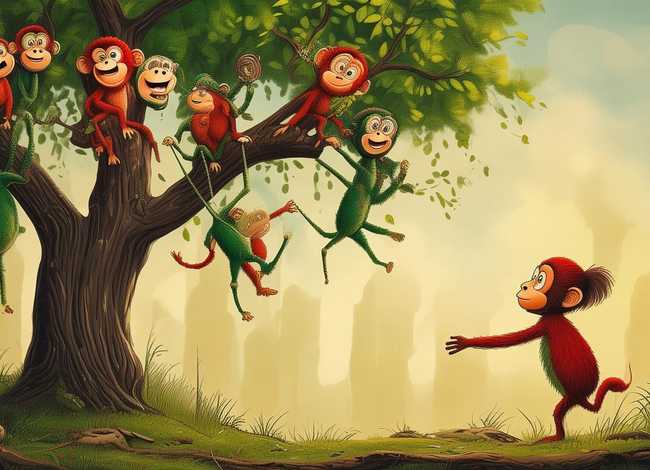 树上七个猴地上一个猴谜语，树上七个猴地上一个猴谜语怎么说