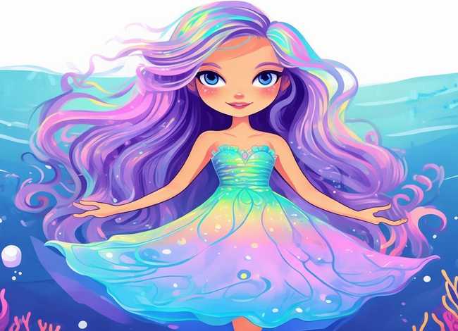 儿童美人鱼公主、儿童美人鱼公主简笔画
