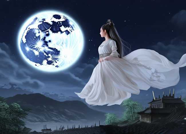 《神话故事》绘画作品嫦娥奔月，《神话故事》绘画作品嫦娥奔月怎么画