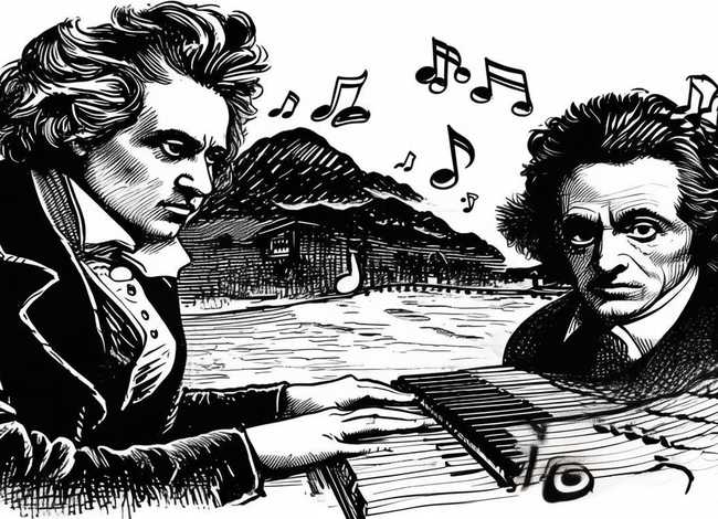 贝多芬的故事手抄报黑白模板，贝多芬的音乐故事手抄报