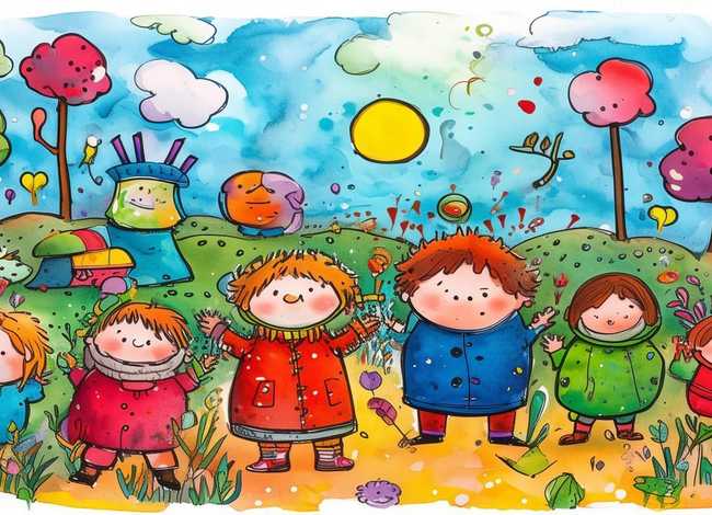 儿童故事水粉画，幼儿故事水粉画