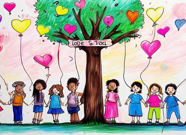 爱心故事儿童绘画，爱心故事简笔画