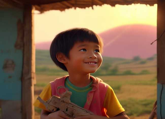 关注留守儿童视频素材简单，留守儿童动画短片