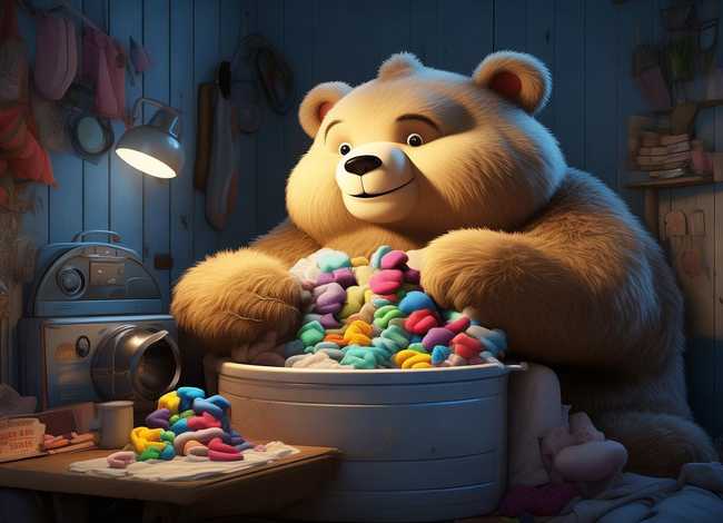 洗袜子的大笨熊儿童故事歌词，晚安,洗袜子的大笨熊故事