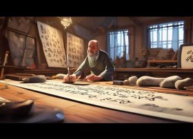 书法家的故事动画视频 - 书法家的故事动画视频素材