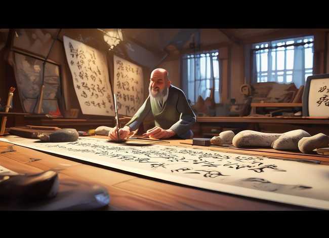 书法家的故事动画视频 - 书法家的故事动画视频素材