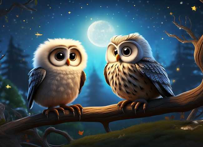 猫头鹰幼儿故事、幼儿睡前故事猫头鹰的故事