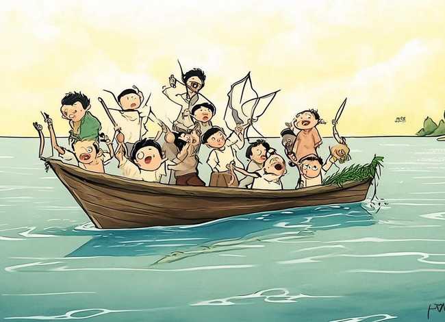 草船借箭的故事儿童版ppt 草船借箭少儿故事插图