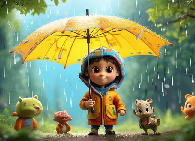 伞儿童故事视频，小雨伞故事视频