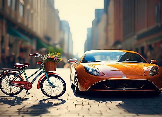 自行车与小汽车的故事，自行车与小汽车的故事图片