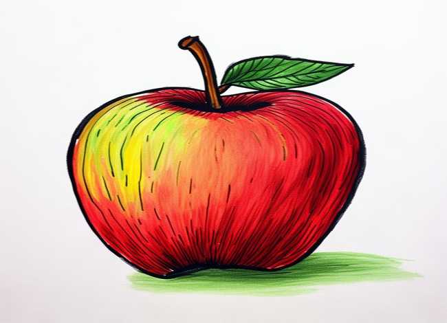 儿童苹果涂色画打印打印版 儿童涂色画打印水果