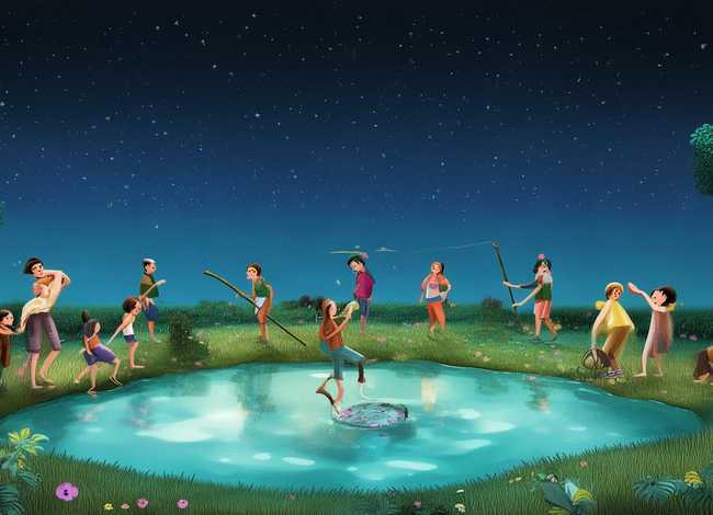 儿童讲猴子捞月的故事、小朋友讲猴子捞月亮的故事视频