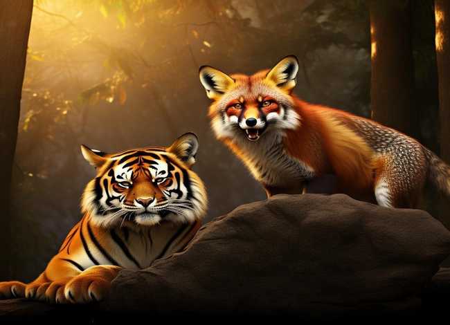 儿童故事狐假虎威背景视频 - 狐假虎威的故事表演视频