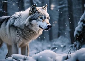 下雪的大灰狼的故事；下雪的大灰狼的故事内容