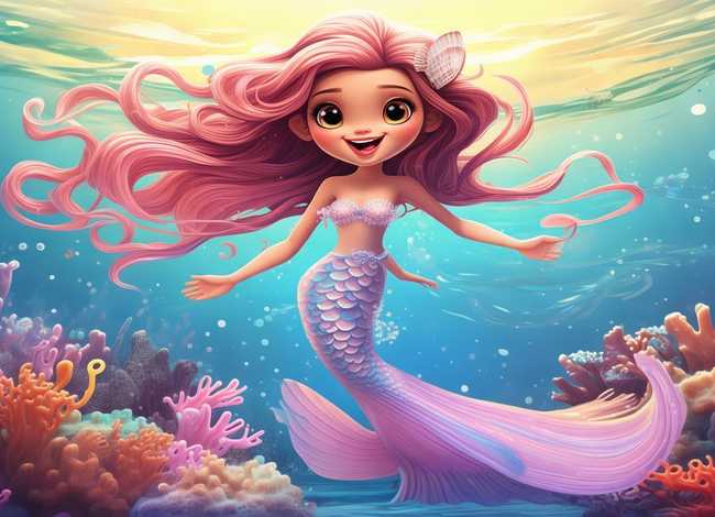 儿童美人鱼简笔画图片大全；儿童美人鱼简笔画图片大全可爱