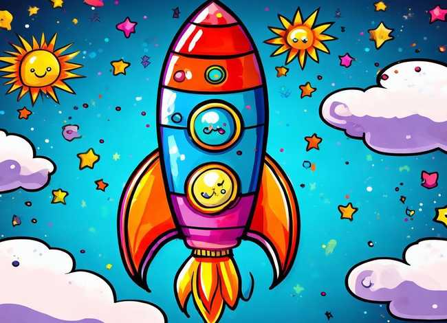 太空火箭的儿童故事、儿童画太空火箭简笔画