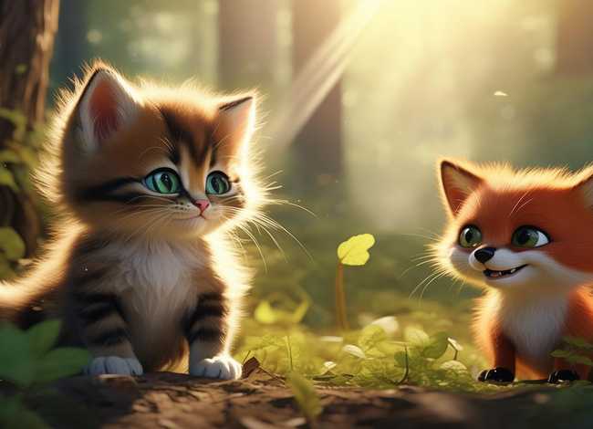 儿童故事猫和狐狸的故事 - 幼儿故事猫和狐狸