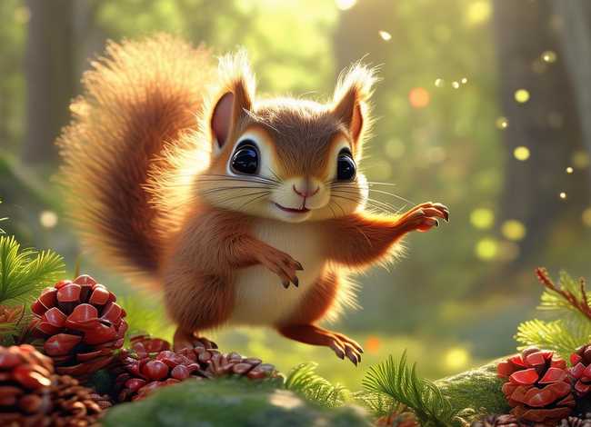 儿童故事小松鼠摘松果音频 小松鼠摘松果的故事视频