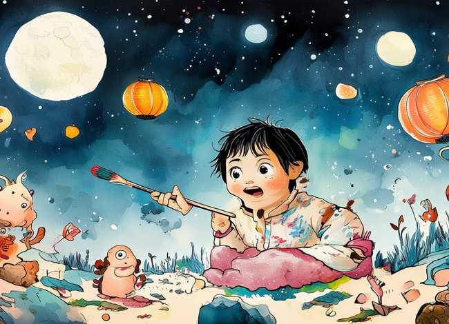 水墨画儿童睡前故事（玩转水墨画风格的绘本故事）