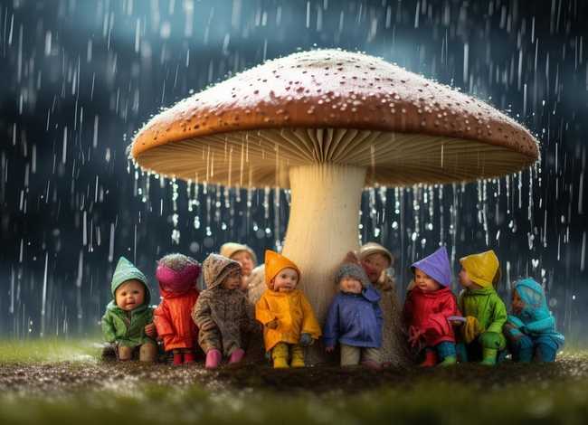 儿童故事蘑菇下躲雨（绘本故事蘑菇下躲雨）