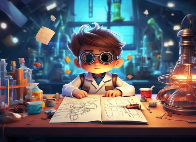 儿童科学家故事漫画 儿童科学家简笔画图片