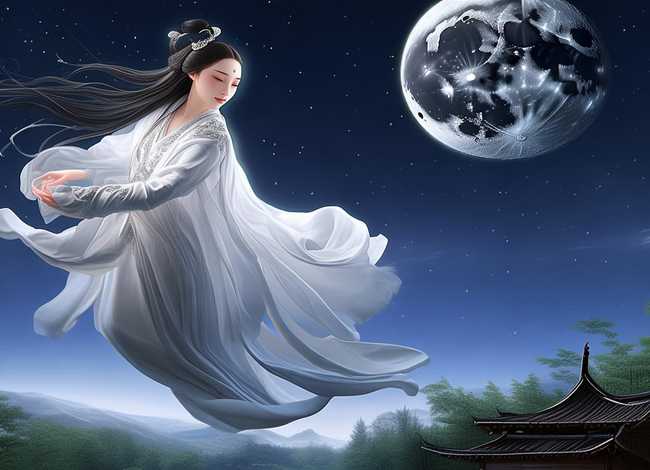 《神话故事》绘画作品嫦娥奔月，《神话故事》绘画作品嫦娥奔月怎么画