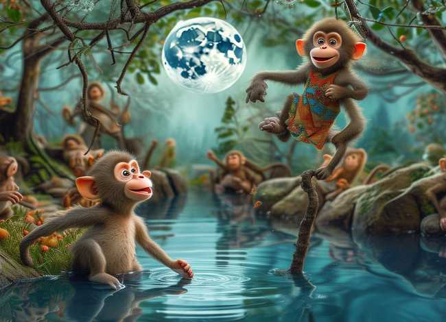 猴子捞月故事儿童版 猴子捞月故事完整版