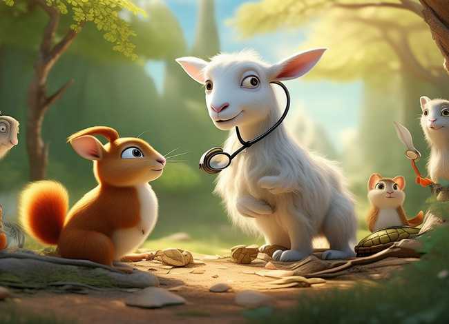 儿童故事山羊医生，山羊医生给小动物们看病的故事