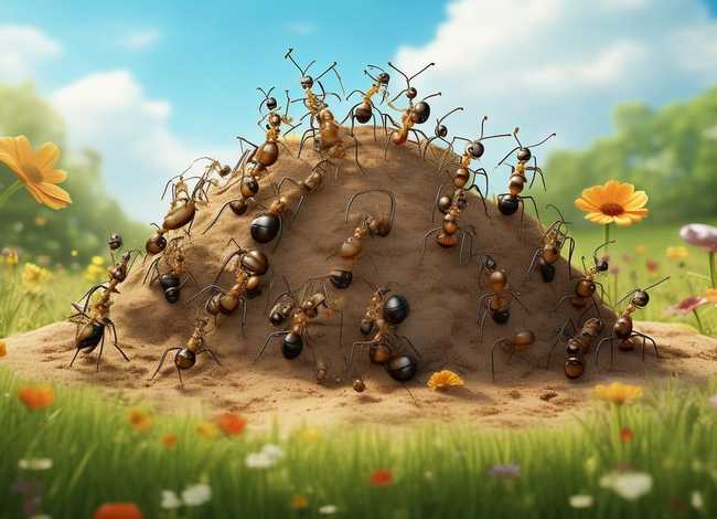 蚂蚁的秘密儿童创意画；蚂蚁的秘密简笔画