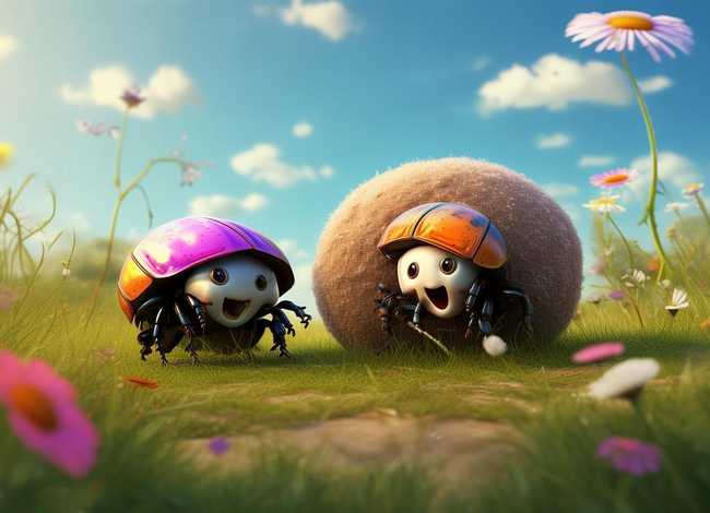 儿童故事两只屎壳郎，两只屎壳郎的故事告诉我们