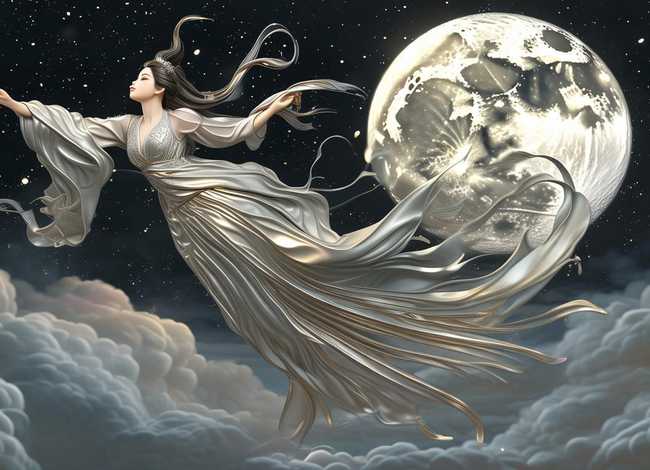 神话故事嫦娥奔月人物立体画、神话故事嫦娥奔月人物立体画图片