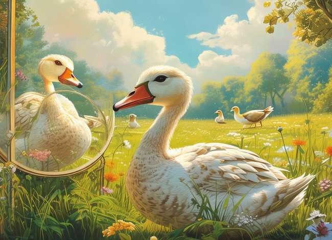 儿童绘本丑小鸭的故事，丑小鸭绘本故事8张图文幼儿