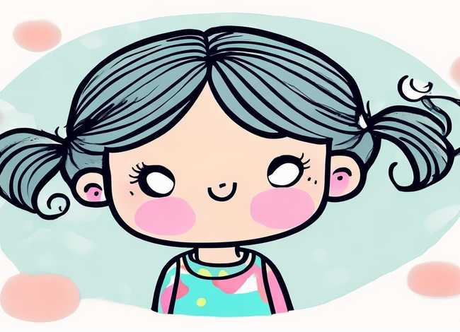 儿童图画小女孩 儿童画小女孩图片可爱简笔画