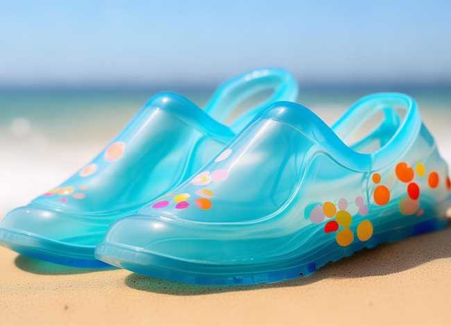 果冻鞋儿童渐变蓝，儿童果冻凉鞋