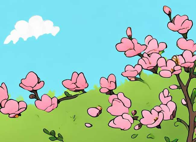桃夭儿童画；儿童画桃花的简易画法