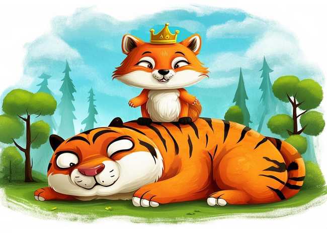 狐假虎威成语故事儿童版简笔画（成语故事虎假狐威的简笔画）