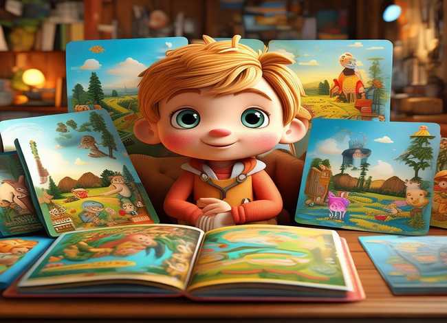 英语读物卡通儿童插画故事图片（英语故事读书卡片图片大全）