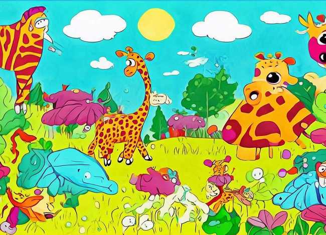 关于动物的画儿童画；关于动物的儿童画作品