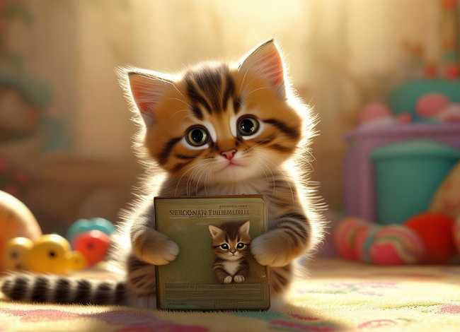 儿童绘本故事爱妈妈的小猫 - 爱妈妈的绘本故事图片