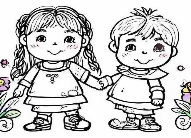 儿童女生图、儿童女生图片简笔画