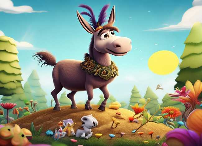 儿童故事骄傲的驴子，骄傲的驴子故事配图