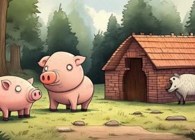 三只小猪简笔画绘本故事 - 三只小猪简笔画绘本故事图片